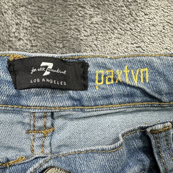 7 For All Mankind Jeans Girls 14 Blue Paxtyn Skinny Stone Wash Adjustable Waist - Picture 4 of 11